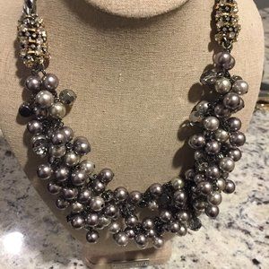 STELLA & DOT GREY PEARL NECKLACE